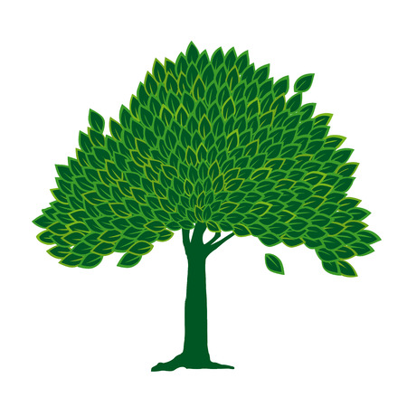 Green and isolated leaf tree. Simple vector.のイラスト素材