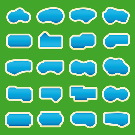 Vector illustration. Set of twenty swimming pool icons isolated over green background.のイラスト素材