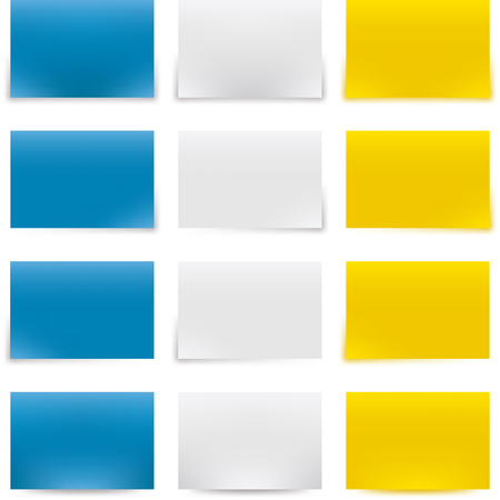 Twelve page shadows. Different shapes and colors.のイラスト素材