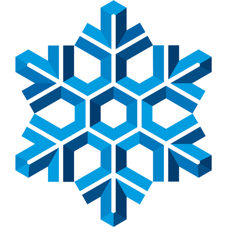 Frozen snowflake icon in blue tones. Isolated.のイラスト素材