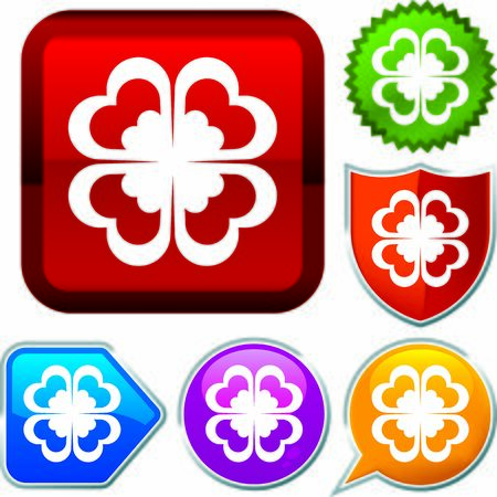 Set shiny icon series on buttons. Shamrock.のイラスト素材