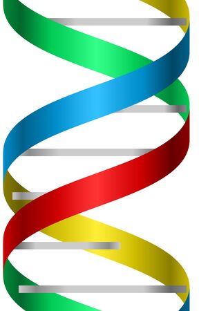 Metallic and colorful dna strand  icon image.のイラスト素材