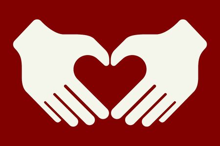 Hands forming a heart shape with their fiingers.のイラスト素材