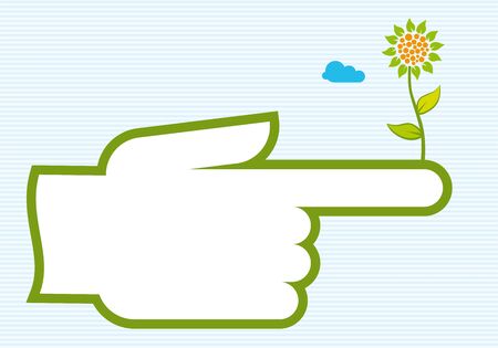 Vector illustration. Metaphor of hand giving life.のイラスト素材