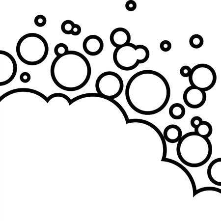 Vector illustration. Geometric foam background in black and white.のイラスト素材