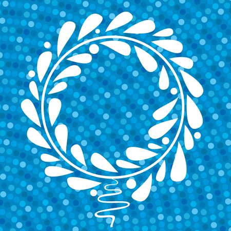 Vector illustration. Simple Christmas wreath icon over textured background.のイラスト素材
