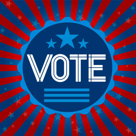 Vote badge with american colors. Presidential electionsのイラスト素材
