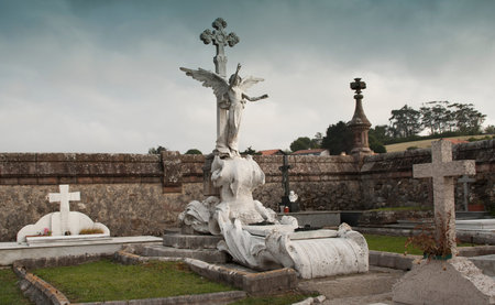 Cemetery of Comillas, Cantabria. spainの写真素材