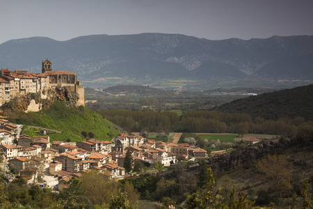 Village of Frías in Burgos, Castilla y León. Spain. Ancient and medieval architecture with castle.の写真素材