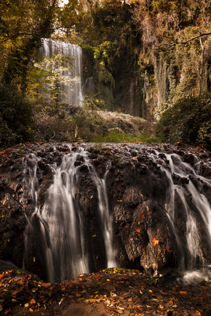 Waterfalls in the Piedra Monastery in Nuevalos, Zaragoza. Community of Aragon, Spainの写真素材