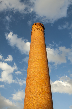 Brick tower Old power plant in Segovia, Spain.の写真素材