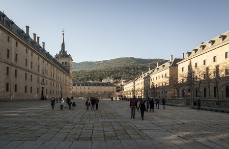 Royal Monastery of San Lorenzo de El Escorial near Madrid, Spainのeditorial素材