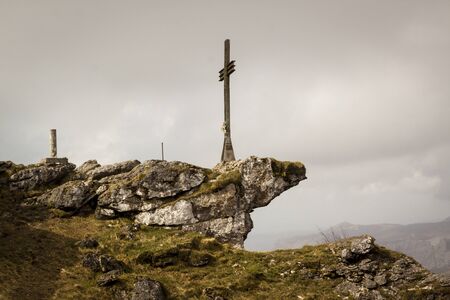 Beech in autumn, enchanted forest of Urbasa, Navarra. Itinerary of the mountaineers, Spainの写真素材