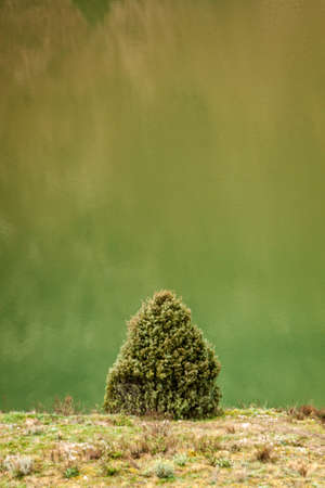 Natural Park Sickles of the Duraton River. Landscape and cliffs. Hermitage of San Frutos, ancient temple. Segovia, Spainの写真素材