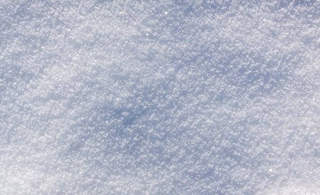 Snow texture background, graphic resource for designers. Image of fresh powder snow just fallenの写真素材