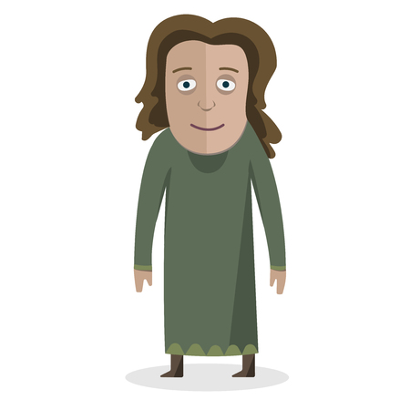 Woman in national dress. Balts. National clothes. Vector illustration.のイラスト素材