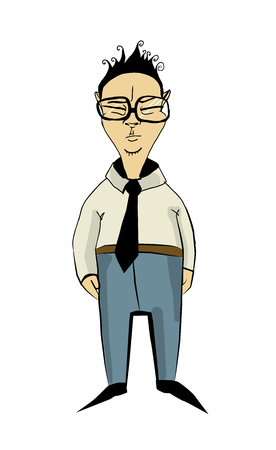 Chinese in office style clothes. Cartoon charactersのイラスト素材