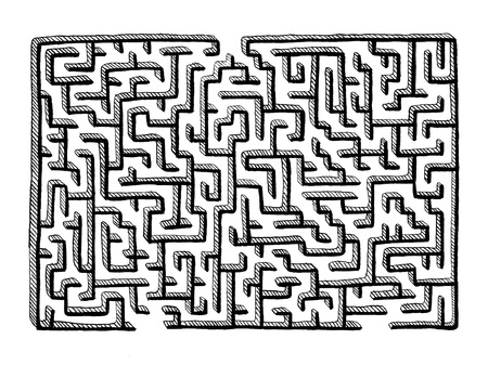 Hand drawn mazes labyrinth isolated on white backgroundの写真素材