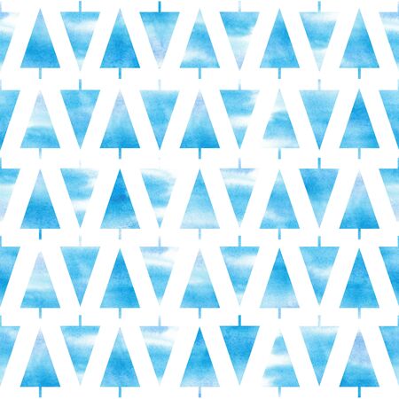 Seamless watercolor pattern. Watercolor Christmas tree. Christmas background.の写真素材