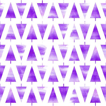 Seamless watercolor Christmas tree pattern. Watercolor Christmas background. Watercolor pattern.の写真素材