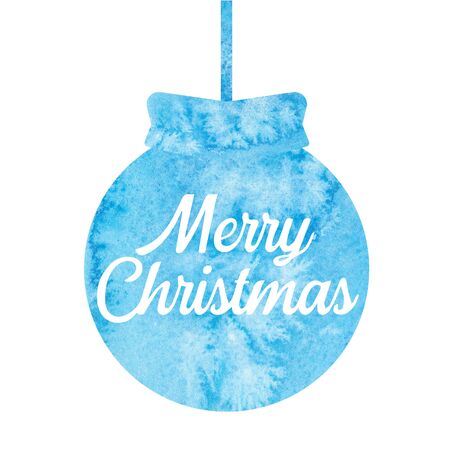 Merry Christmas. Greeting christmas card with christmas ball. Watercolor.の写真素材