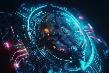 3d rendering of abstract technology concept background. 3d illustration.の素材