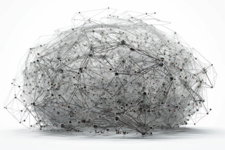 Abstract 3d rendering of chaotic structure. Futuristic technology style.の素材