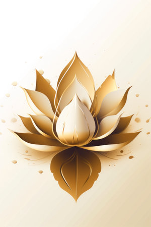 Beautiful lotus flower with water drops on white background. vector illustration.の素材