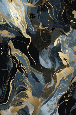 Marble abstract acrylic background. Marbling artwork texture. Agate ripple pattern. gold powder.の素材