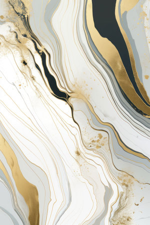 Marble abstract acrylic background. Marbling artwork texture. Agate ripple pattern. gold powder.の素材