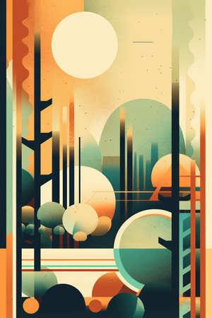 abstract background with geometric shapes in retro style, vector illustration.の素材