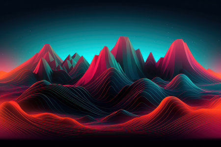 Abstract background with 3d mountains. vector illustration for your design.の素材