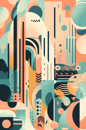 Abstract background with geometric elements in retro style. vector illustration for your designの素材