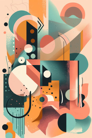 Abstract background with geometric shapes and memphis elements. vector illustration.の素材
