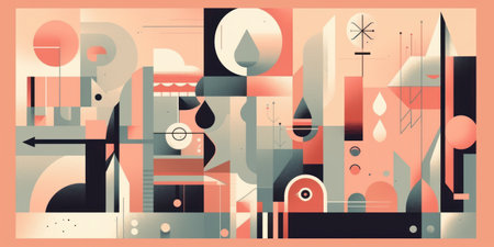 Abstract background with geometric elements and shapes. vector illustration for your design.の素材