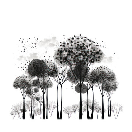 Watercolor trees isolated on white background. hand drawn illustration for your designの素材