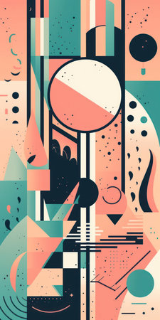Abstract geometric composition in retro style. vector illustration for your design.の素材