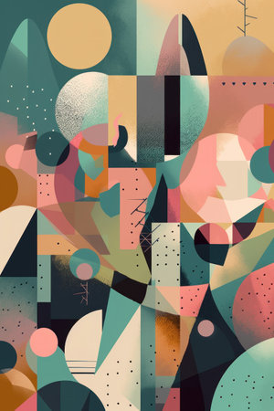 Abstract background with geometric elements and shapes. hand drawn vector illustration.の素材