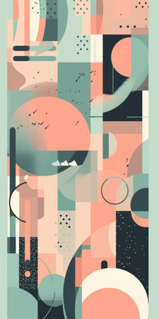 Abstract geometric background with circles, lines and spots. vector illustration.の素材