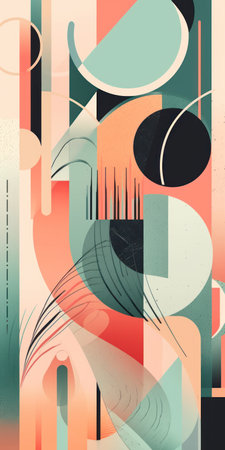 Abstract geometric background with overlapping shapes and lines. vector illustration.の素材
