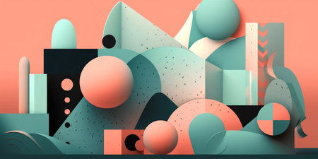 3d illustration of abstract geometric composition. minimalist design.の素材