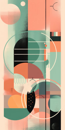 Abstract vector composition with geometric elements. Template for cover, poster, flyer.の素材
