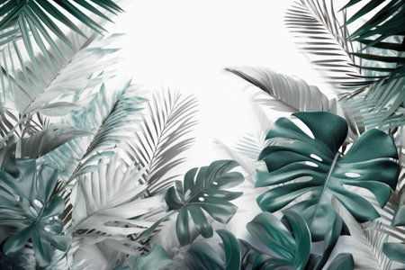 tropical leaves background. Color of the year 2019 concept.の素材