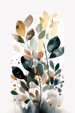 Abstract floral background. Hand drawn watercolor illustration for your design.の素材