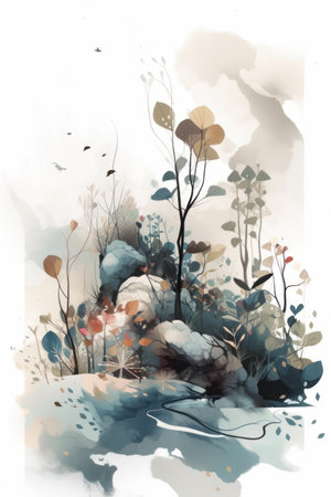 Abstract floral background in watercolor style. hand drawn vector illustration.の素材