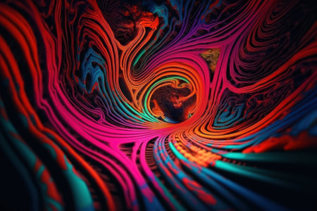 Abstract colorful background. Psychedelic digital art. 3D rendering.の素材