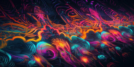 abstract fractal background a computer-generated 2D illustration, textureの素材