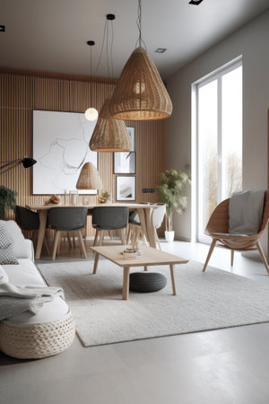 Interior of modern living room. 3d rendering, 3d illustrationの素材