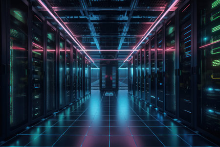 3d rendering server room data center. server room data center.の素材