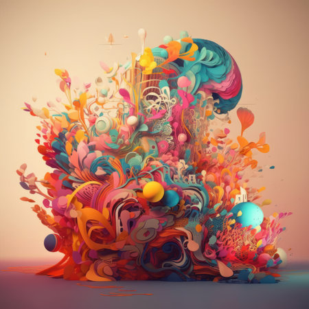 Colorful abstract background. 3d rendering, 3d illustration.の素材